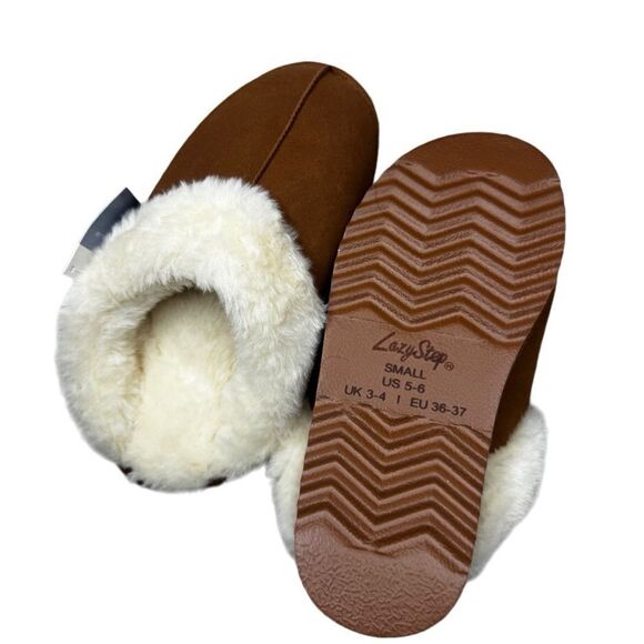 NWT Lazystep Sherpa lined slip on slippers size 5/6 - Picture 4 of 4